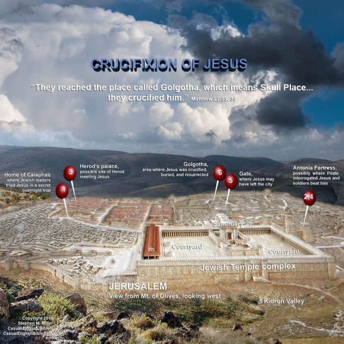 map of Crucifixion sites