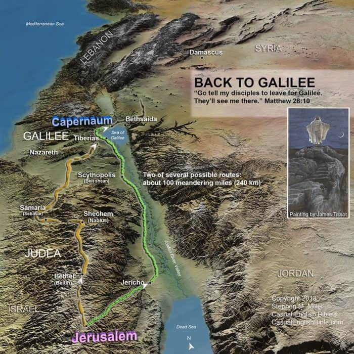 map of road back to Galilee map of road back to Galilee