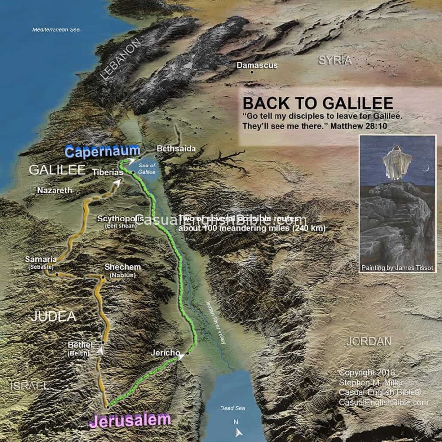 map of road back to Galilee