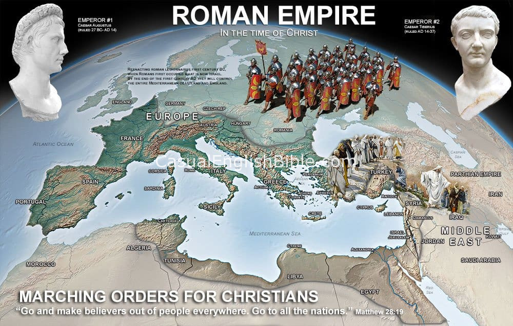 Map of the Roman Empire in Bible times