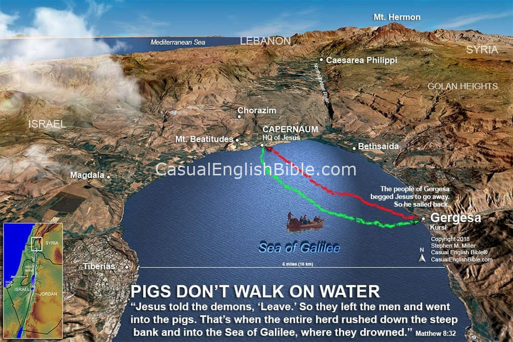 map of Sea of Galilee with Gerasenes