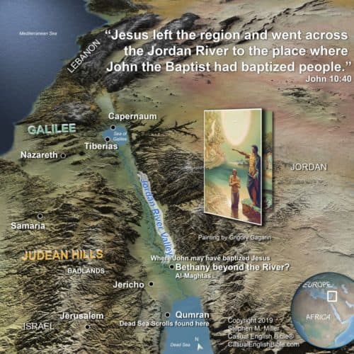 Map: Jesus crosses Jordan River