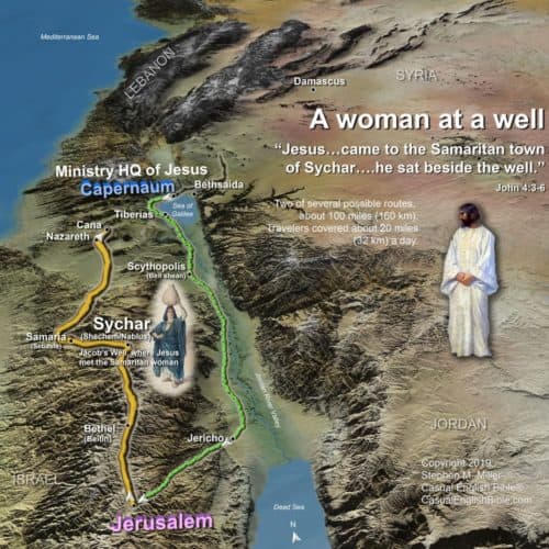 Map: Samaritan woman at the well