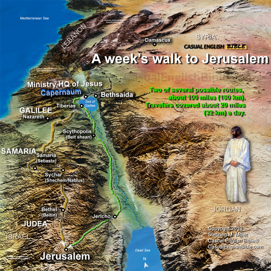 map of Samaritan woman at well copyright Stephen M Miller