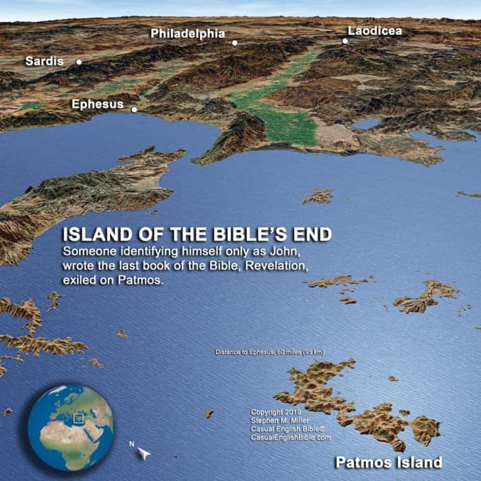 Map of Patmos Island copyright Stephen M. Miller