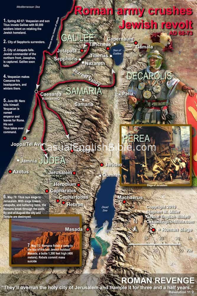Map: Romans crush Jewish revolt