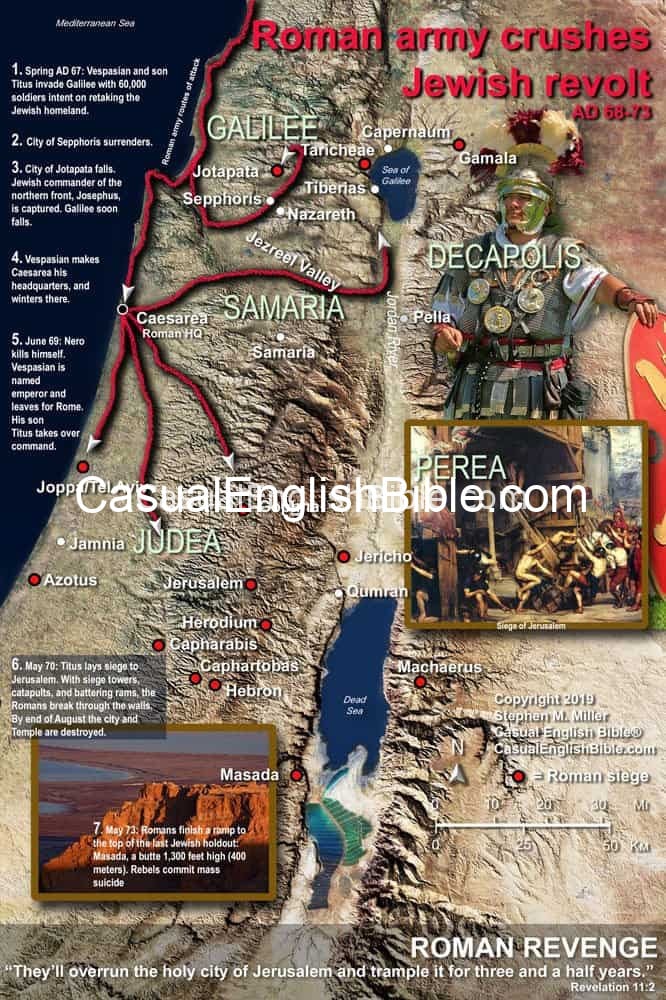 map of Roman invasion of Israel copyright Stephen M. Miller map of Roman invasion of Israel copyright Stephen M. Miller