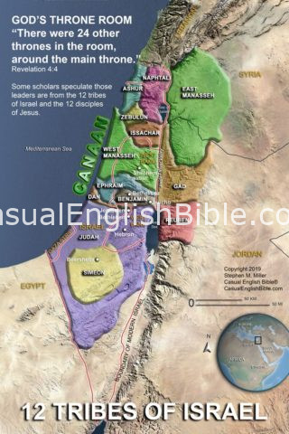 map of 12 tribes of israel copyright Stephen M. Miller