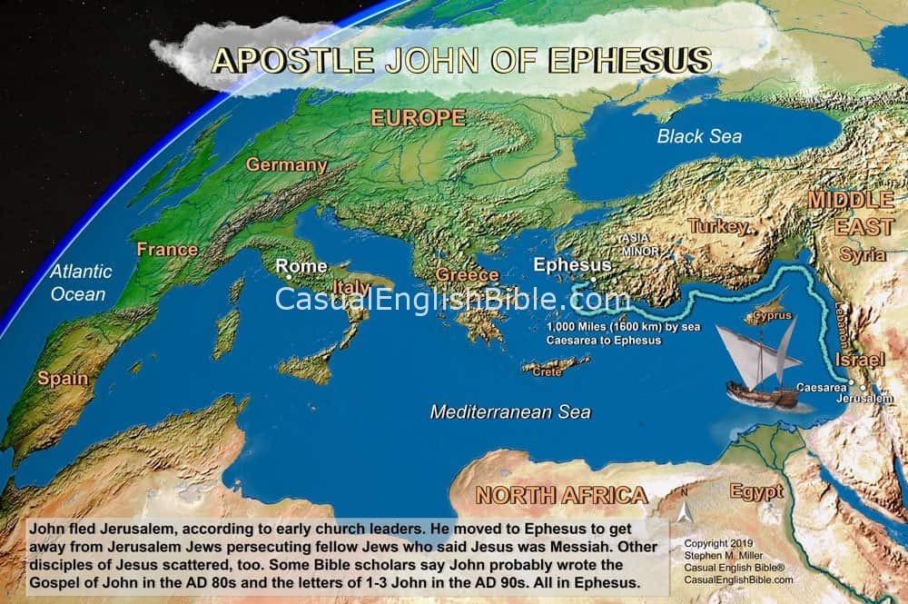Map: John allegedly moved to Ephesus