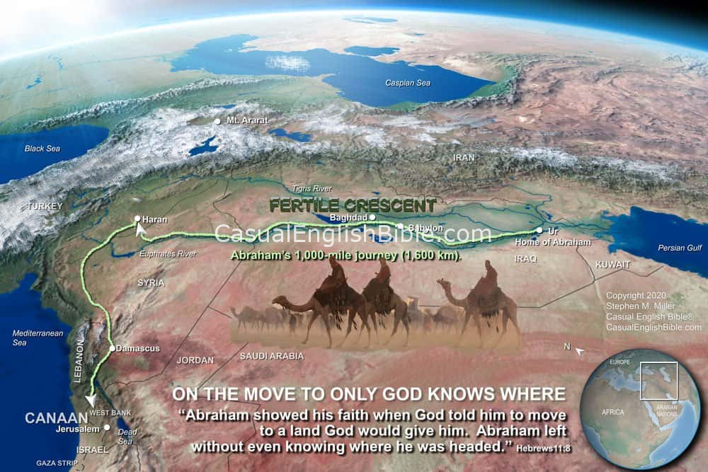 map of Abraham's journey