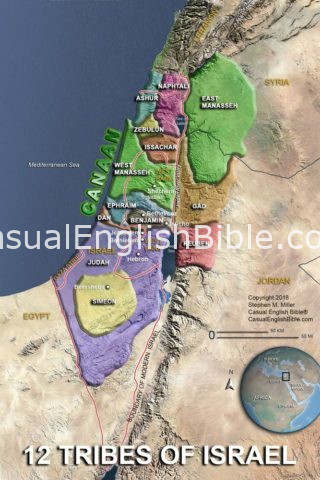 map of 12 tribes of Israel