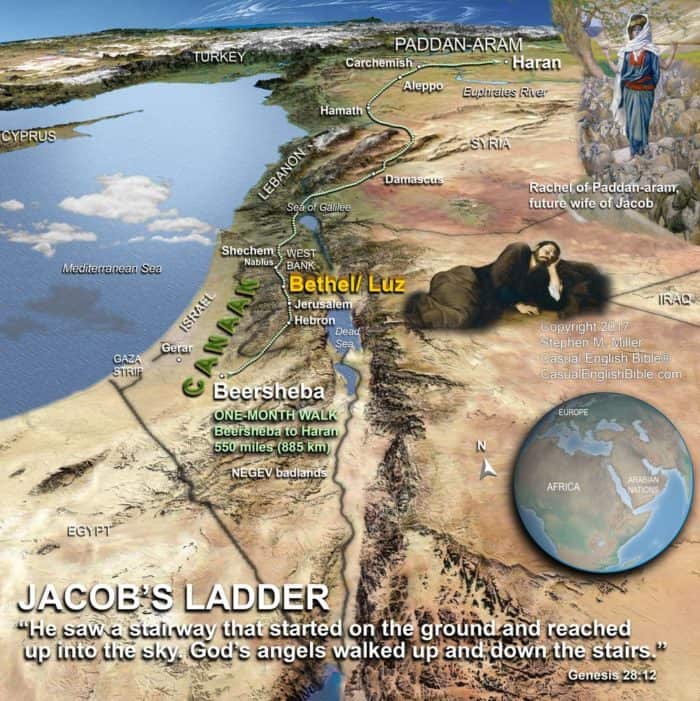 Map of Jacob's Ladder trip