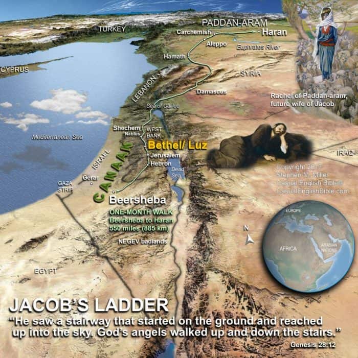 Map of Jacob's Ladder trip Map of Jacob's Ladder trip