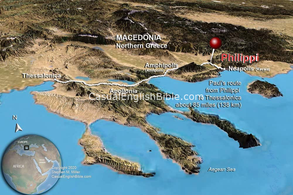 Map: Coastline of Thessalonica, northern Greece