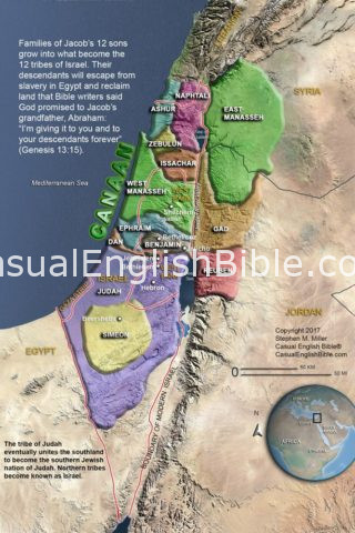 map of 12 tribes of Israel