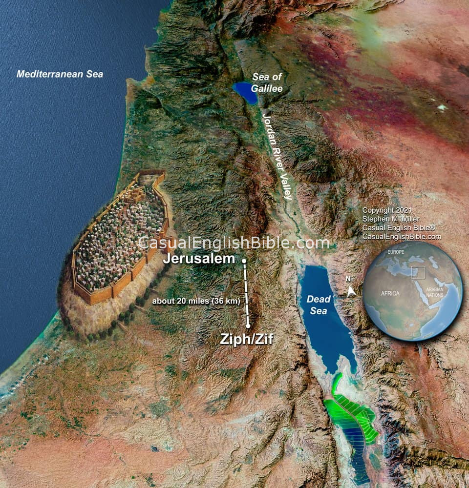 map of Jerusalem to Zif