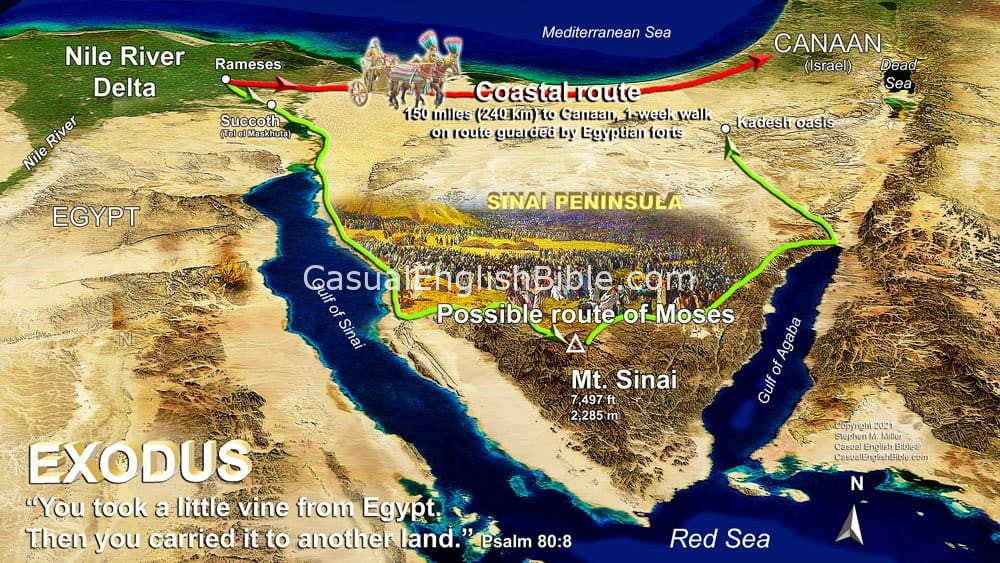 Map: Exodus out of Egypt