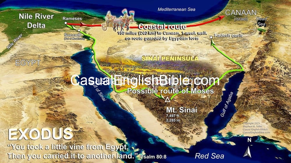 map of Exodus route map of Exodus route