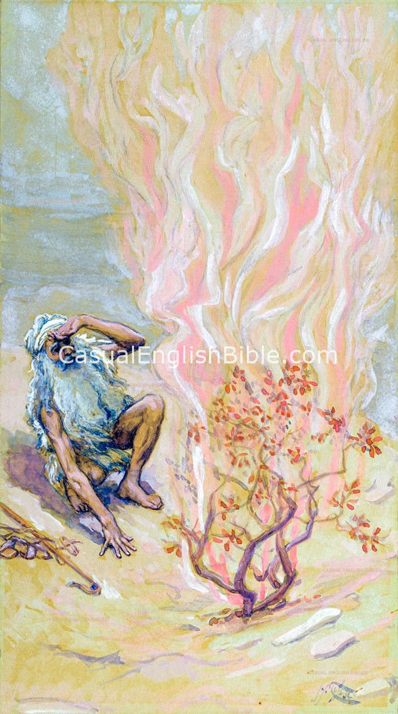 painting of Moses at burning bush