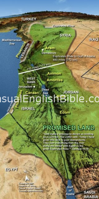 map of Promised Land and enemies