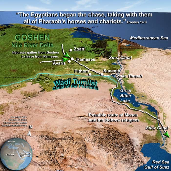 map of route of exodus