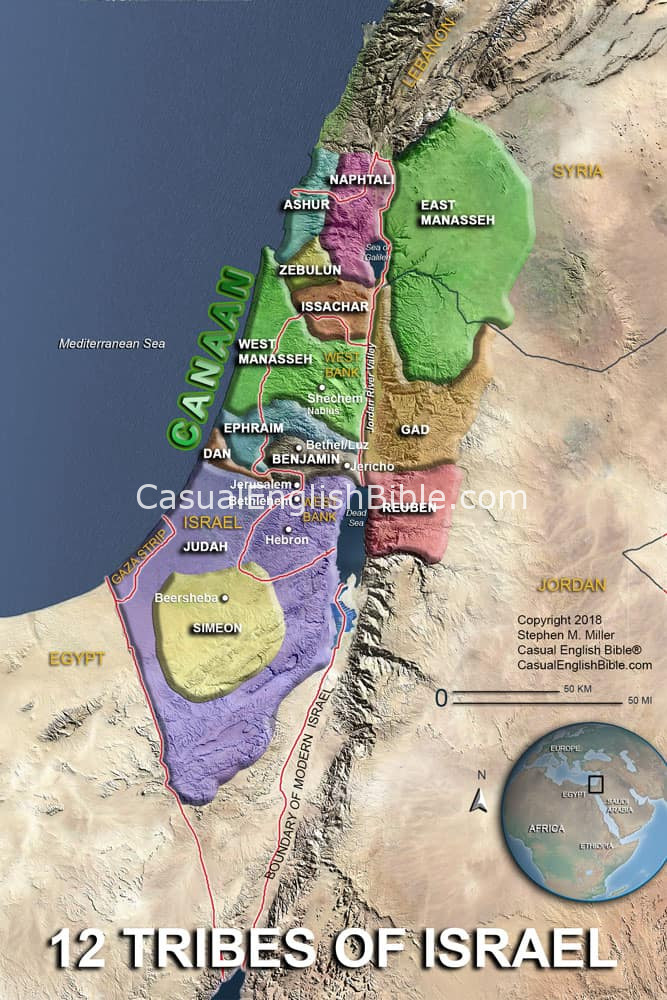 Map of 12 Tribes of Israel