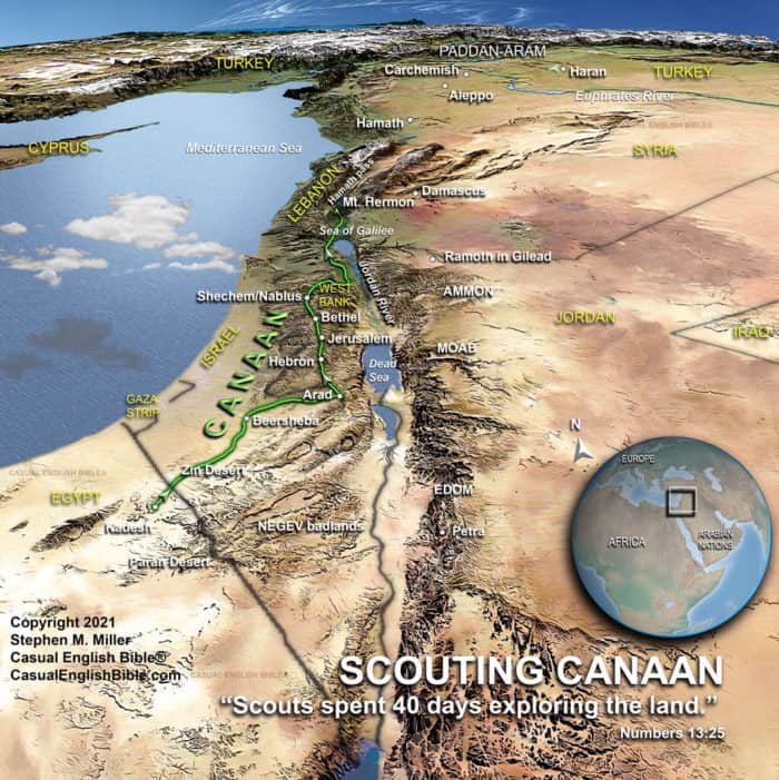 Israelite spies explore Canaan