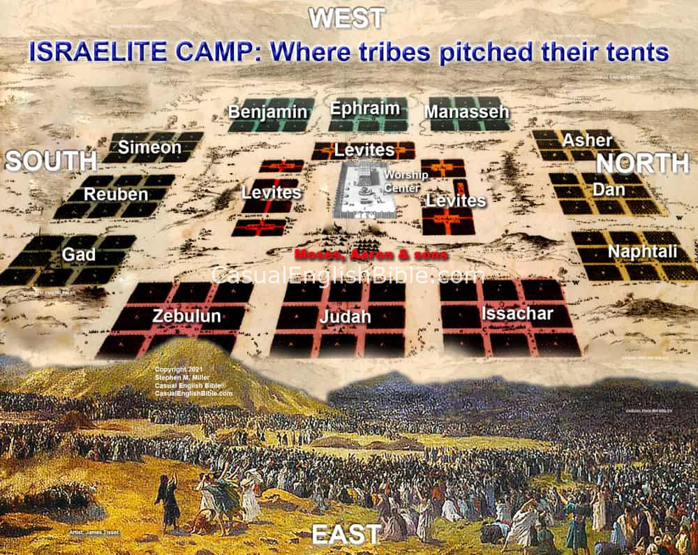 Map: Tribes camped around worship center