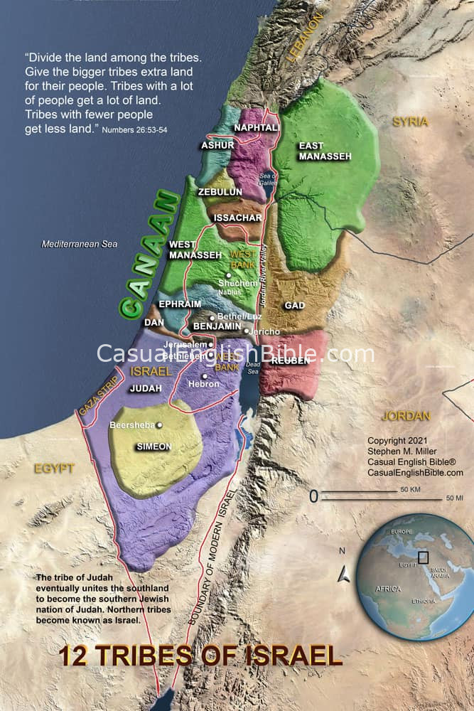 map 12 tribes of Israel