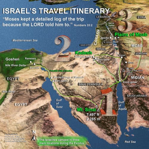 Map: Map of Exodus: Out of Egypt to the Promised Land