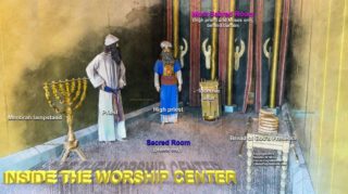 Inside the Sacred Room of the tent worship center of the Israelites