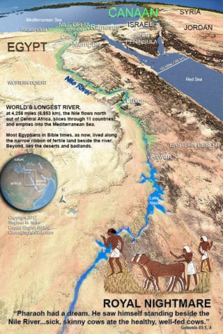 Nile River Map for Genesis 41 Casual English Bible