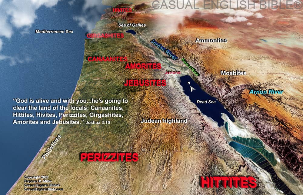 map of enemies of Israelites in Canaan