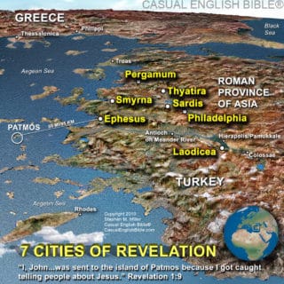 map of 7 churches of Revelation