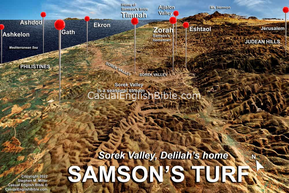 Map: Samson’s home of Zorah