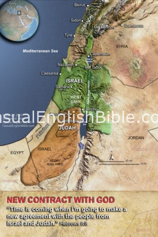 Casual English Bible map of Israel and Judah
