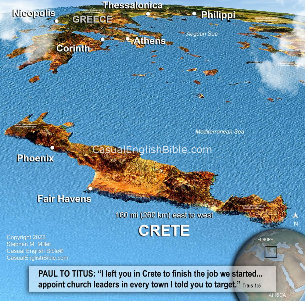 Map: Casual English Bible 3D map of Crete