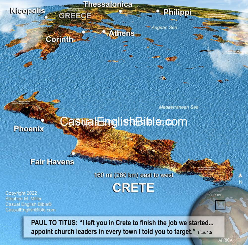 Casual English Bible 3D map of Crete Casual English Bible 3D map of Crete