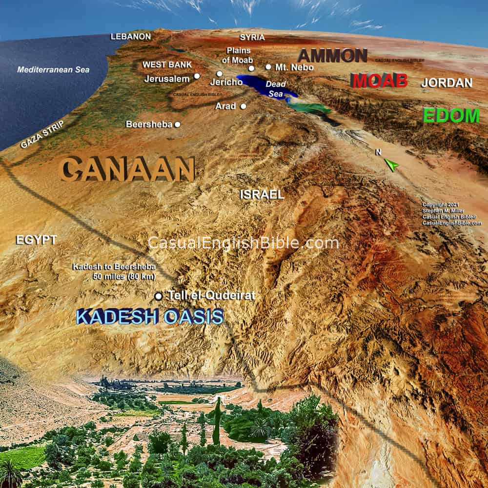 Map: Map Oasis layover, Kadesh in the desert