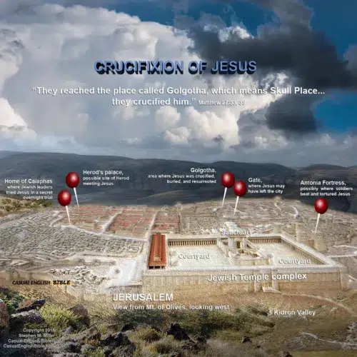 Map of Crucifixion sites - Casual English Bible
