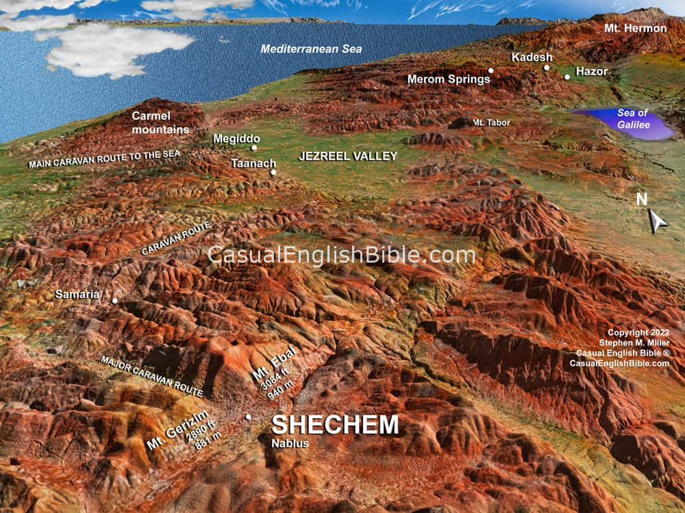 Map: Bible map Shechem north Canaan