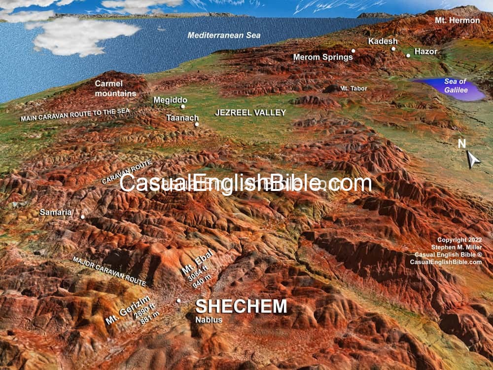 map of Shechem - Casual English Bible map of Shechem - Casual English Bible