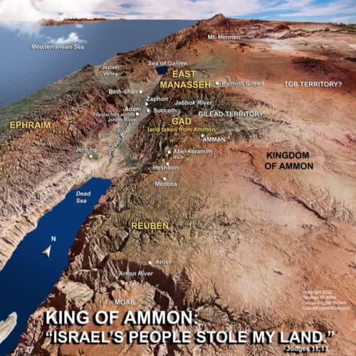 Map: King of Ammon: “Israel’s people stole my land”
