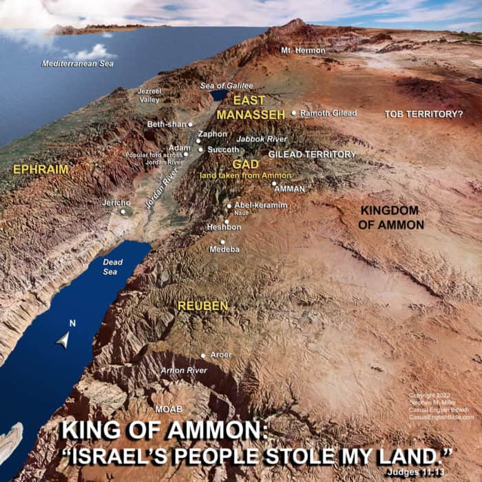 map of Ammon and neighboring tribes and kingdoms