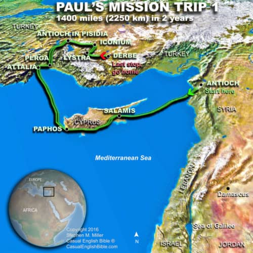 Map: Map of Paul’s first mission trip