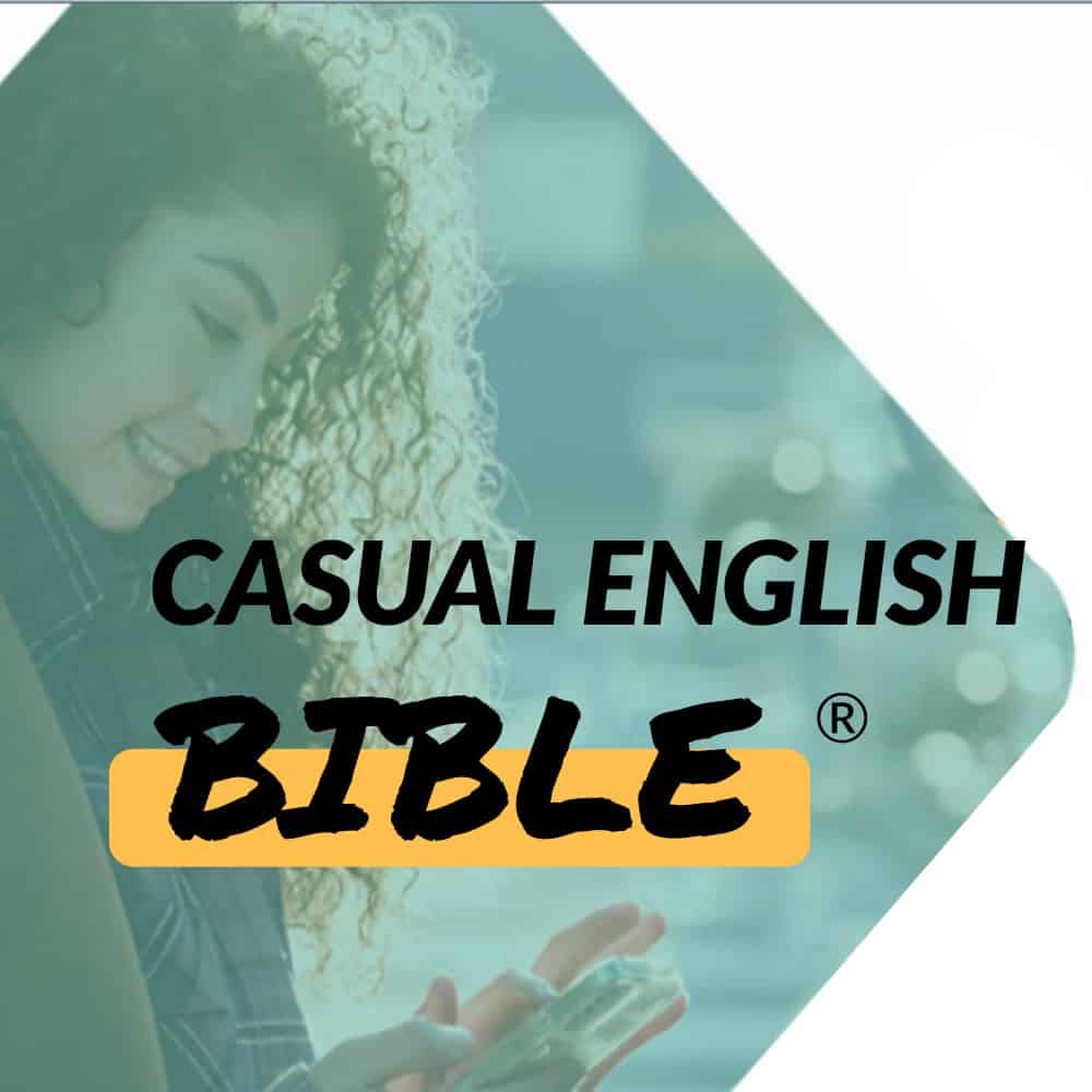 Casual English Bible logo of woman and smartphone