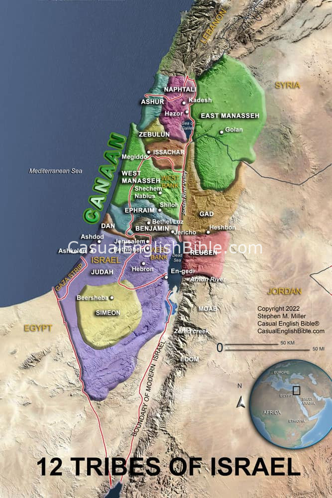 Map: Map of 12 Tribes of Israel