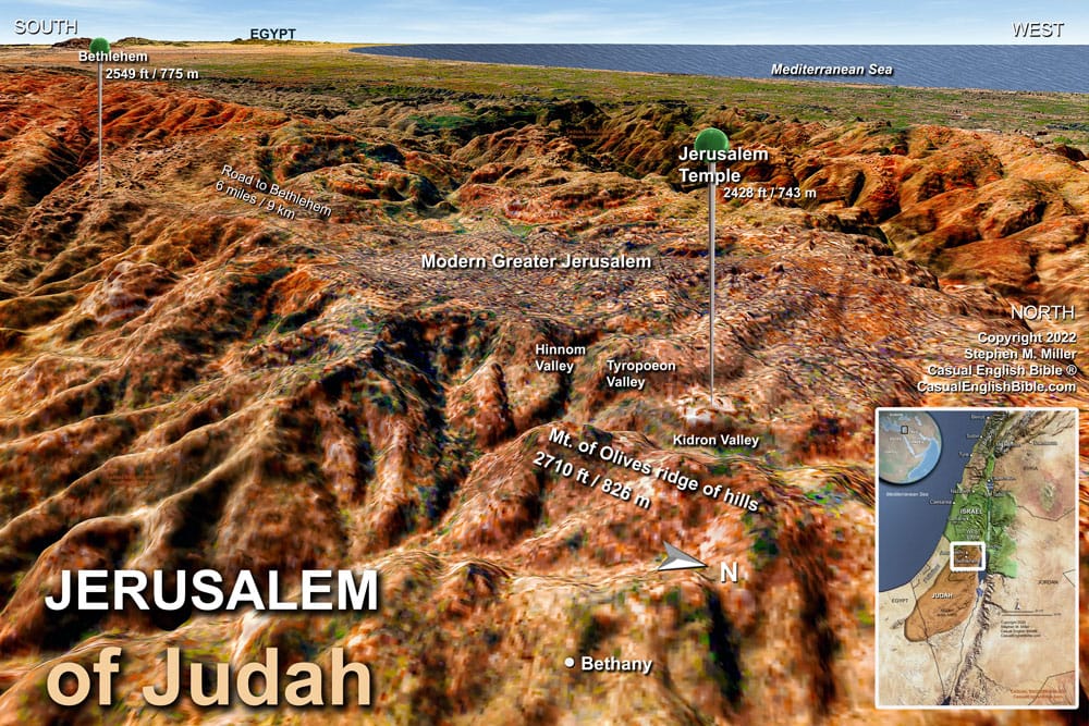 Bible map Jerusalem in Judah