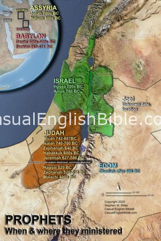 Bible map of where prophets ministered