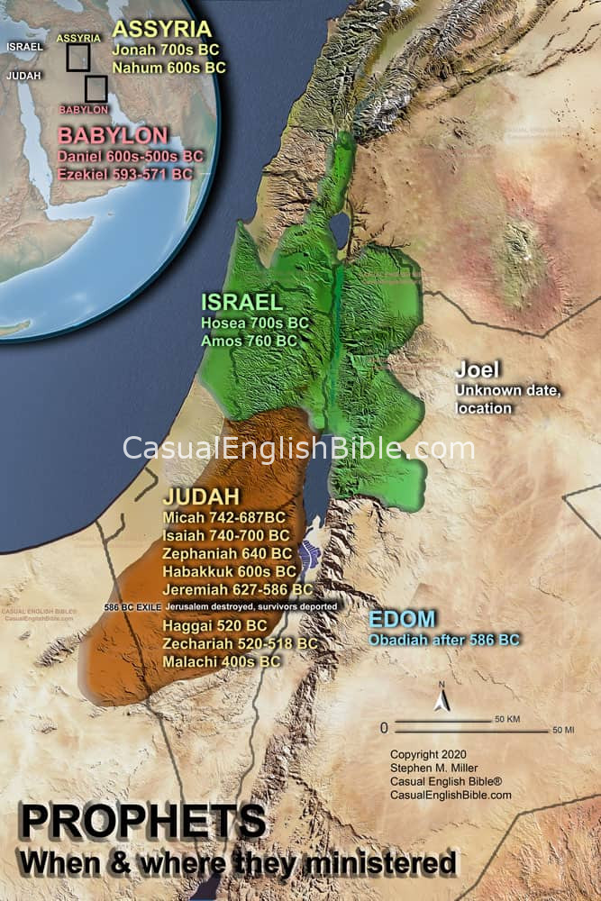 Map: Bible map of where prophets ministered